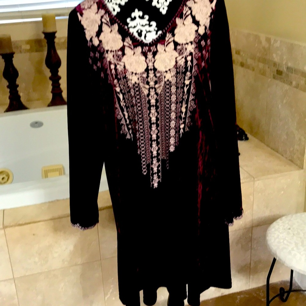 Burgundy velour dress!